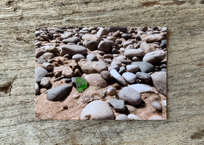 7 Lake Michigan Beach Glass Matted Photo No