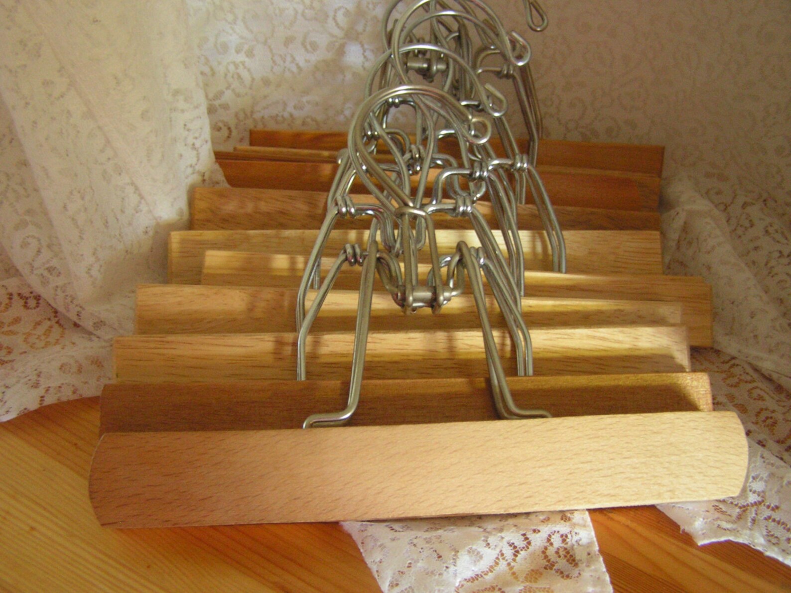 10 antique wooden slat men's pant hangers Etsy