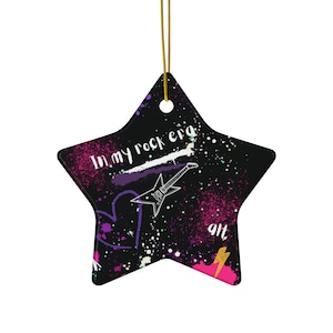 Rock Era Ceramic Ornament, Gift for Music Lovers, Holiday Keepsake