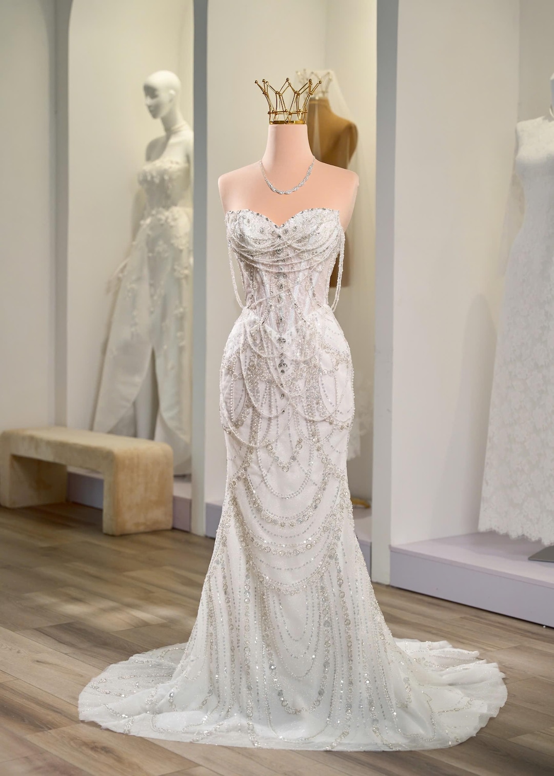 wine color dress Women's Fancy Plain & Solid minimal wedding dress Color:Dark Blue Shimmery Pearls Beaded Lace