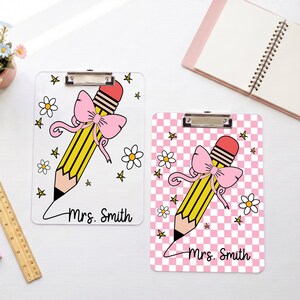 Custom Kawaii Pencil Acrylic Clipboard for Teacher, Stationery Lover Gift, Cute Desk Accessory for School and Study Space