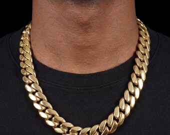 18Kゴールド マイアミキューバンリンクチェーン | メンズジュエリー