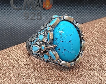 Egyptian Sterling Silver Men&#39;s Ring,Royal Symbol, Chunky Statement