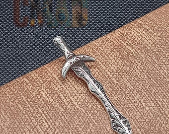 Sterling Silver Sword Charm, Gift for Him