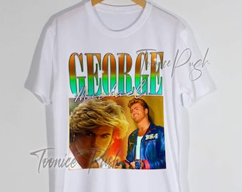 George Michael Retro Graphic T-Shirt, Vintage Style Portrait Print Tee