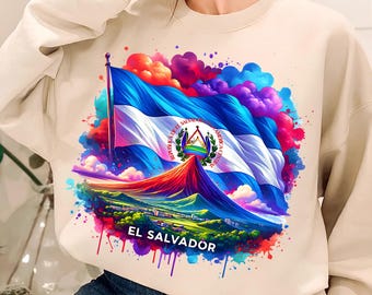 エルサルバドル PNG エルサルバドル国旗 PNG エルサルバドルシャツ エルサルバドルTシャツ PNG スウェットシャツデザイン 昇華デザイン デジタルダウンロード Dtf PNG