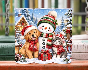 Snowman Tumbler Wrap Png, Christmas Tumbler Wrap, Christmas Tumbler Png, Christmas Sublimation Designs, 20oz Tumbler Wrap, Digital Download