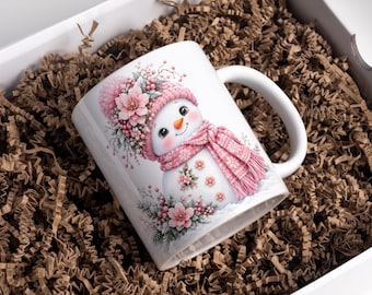 Christmas Snowman Mug Wrap, Christmas Mug Png, Christmas Mug Wrap, Snowman Sublimation Designs, 11oz & 15oz Coffee Mug Png, Digital Download
