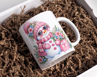 Christmas Snowman Mug Wrap, Christmas Mug Png, Christmas Mug Wrap, Snowman Sublimation Designs, 11oz & 15oz Coffee Mug Png, Digital Download