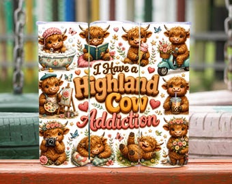 Highland Cow Tumbler Wrap, Floral Highland Cow Tumbler Wrap, Cowgirl Tumbler Wrap, Highland Cow Gift, 20oz Tumbler Wrap, Digital Download