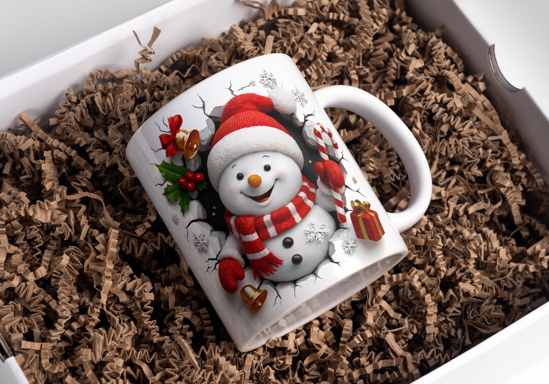 Snowman Mug Wrap 11 Oz & 15 Oz Mug Wrap Coffee Mug Png 3D Mug Wrap ...