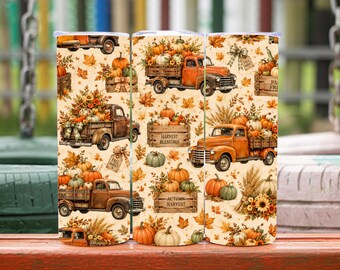 Fall Tumbler Wrap, Autumn Tumbler Wrap, Pumpkin Tumbler Wrap, Fall Tumbler Designs, Fall Pumpkin Design, 20oz Tumbler Wrap, Digital Download