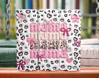 Inflated Mom Tumbler Wrap, 20oz Tumbler Wrap, Mothers Day Tumbler Wrap, Mama Tumbler Wrap, 3D inflated Tumbler Wrap, Digital Download