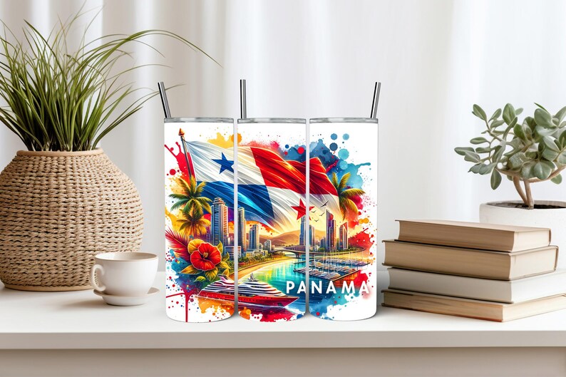 Panama Tumbler Wrap 20oz tumbler Wrap Skinny Tumbler Wrap Panama Sublimation Trendy Tumbler Wrap Sublimation Designs Digital Download