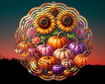 Fall Wind Spinner Png, Pumpkin Wind Spinner,  Autumn Wind spinner, Fall Pumpkin Spinner, Garden Wind Spinner Designs, Digital Download