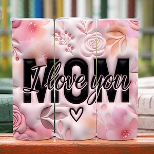 Inflated Mothers Day Tumbler Wrap Digital, 20oz Tumbler PNG, Mom Tumbler Wrap, Happy Mothers Day Wrap, Floral Mom Tumbler, Digital Download