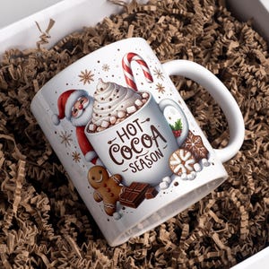 Hot Cocoa Season Mug Wrap: Christmas Snowman Sublimation Design (Digital Download)