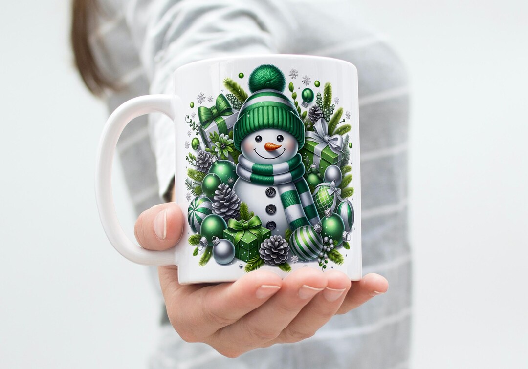Snowman Christmas Mug Wrap: 11 Oz & 15 Oz, Sublimation Designs (digital ...