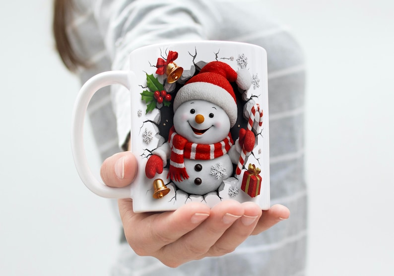 Snowman Mug Wrap 11 Oz & 15 Oz Mug Wrap Coffee Mug Png 3D Mug Wrap ...