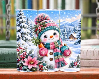 Christmas Tumbler Wrap, Snowman Tumbler Wrap Png, Christmas Tumbler Png, Christmas Sublimation Designs, 20oz Tumbler Wrap, Digital Download