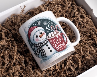 Snowman Mug Wrap 11 oz & 15 oz Mug Wrap Coffee Mug Png Snowman Png 3D Snowman Coffee Mug Wrap  3D Mug Sublimation Designs Digital Download