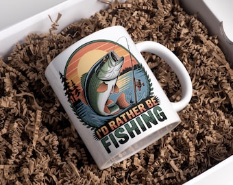 I'D Rather Be Fishing Mug Wrap 11 oz & 15 oz Mug Wrap Fishing Mug Wrap Coffee Mug Png 3D Mug Wrap Sublimation Designs Digital Download