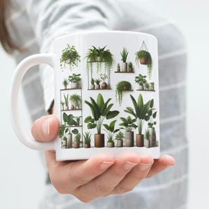 Plant Mug Wrap 11oz & 15oz Coffee Mug Png Plant Coffee Mug House Plant Mug Plant Mom Mug 3D Mug Wrap Sublimation Designs Digital Download