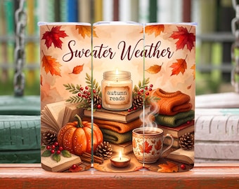 Fall Tumbler Wrap,  Fall Tumbler Png, Pumpkin Tumbler Wrap, Autumn Tumbler Wrap,  Book Tumbler Wrap, 20oz Tumbler Wrap, Digital Download