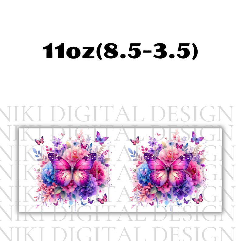Purple Butterfly Mug Wrap 11oz & 15oz Mug Wrap Pink Butterfly Mug Wrap 3D Butterfly Coffee Mug Png Sublimation Designs Digital Download