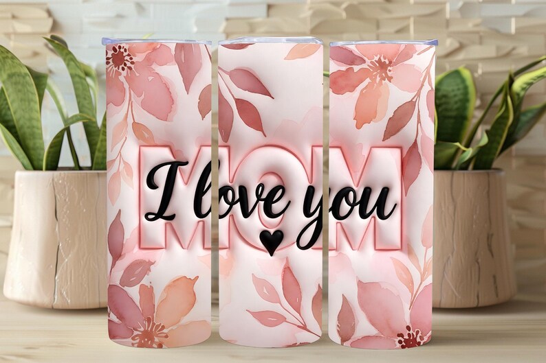 Inflated Mothers Day Tumbler Wrap Digital, 20oz Tumbler PNG, Mom Tumbler Wrap, Happy Mothers Day Wrap, Floral Mom Tumbler, Digital Download