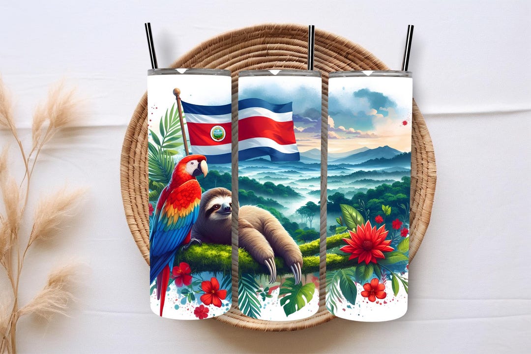 Costa Rica Flag Tumbler Wrap 20oz Tumbler Wrap Costa Rica Print Costa ...