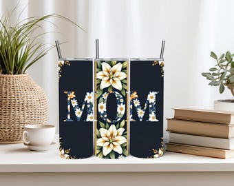 Floral Mom 20oz Tumbler Wrap: Sublimation Design (Digital Download)