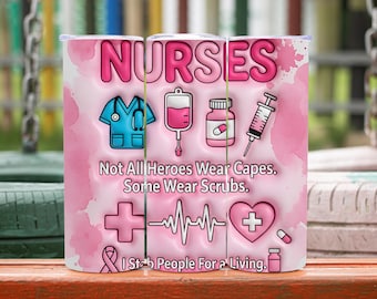 Inflated Nurse Tumbler Wrap 20oz Nurse Png Watercolor Nurse Png Nurse Practitioner Sublimation Designs Digital Download