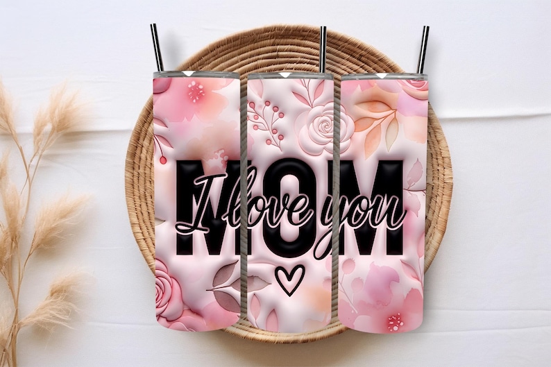 Inflated Mothers Day Tumbler Wrap Digital, 20oz Tumbler PNG, Mom Tumbler Wrap, Happy Mothers Day Wrap, Floral Mom Tumbler, Digital Download