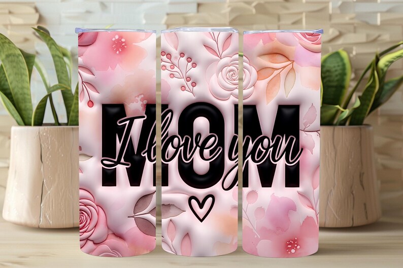Inflated Mothers Day Tumbler Wrap Digital, 20oz Tumbler PNG, Mom Tumbler Wrap, Happy Mothers Day Wrap, Floral Mom Tumbler, Digital Download