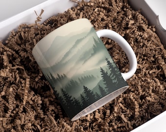 Mountain Landscape Mug Wrap 11oz & 15oz Mug Wrap Mountain Mug Landscape Mug Coffee Mug Png 3D Mug Wrap Sublimation Designs Digital Download