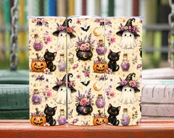 Halloween Tumbler Wrap, Ghost Tumbler Wrap, Pumpkin Tumbler wrap, Black Cat Halloween witch Tumbler Wrap 20oz Tumbler Wrap, Digital Download