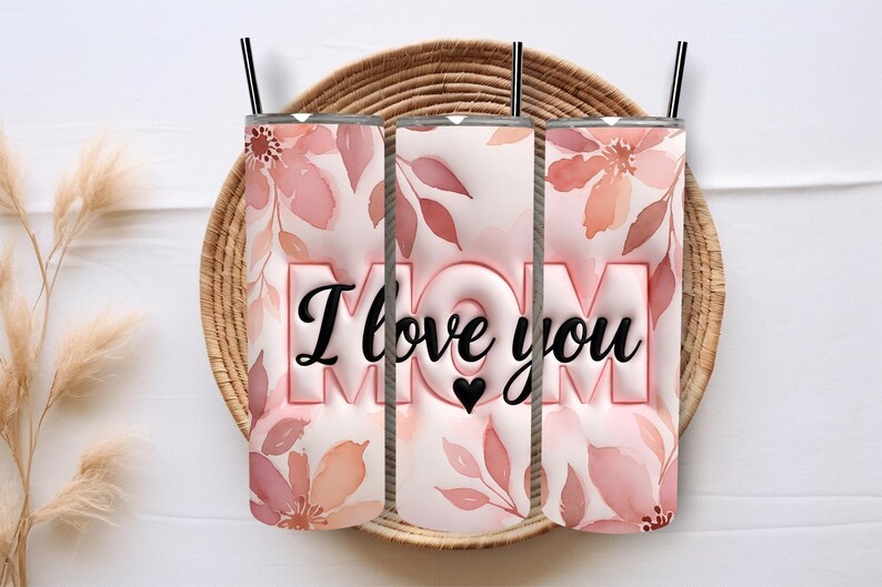 Inflated Mothers Day Tumbler Wrap Digital, 20oz Tumbler PNG, Mom Tumbler Wrap, Happy Mothers Day Wrap, Floral Mom Tumbler, Digital Download
