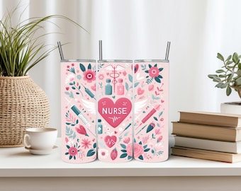 Nurse Tumbler Wrap 20oz Tumbler Wrap Pink Nurse Tumbler Nurse Practitioner Nurse Life Nursing Tumbler Sublimation Designs Digital Download