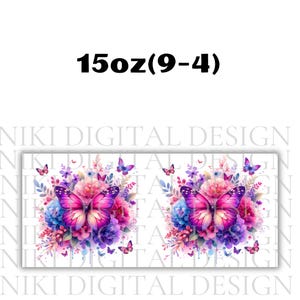 Purple Butterfly Mug Wrap 11oz & 15oz Mug Wrap Pink Butterfly Mug Wrap 3D Butterfly Coffee Mug Png Sublimation Designs Digital Download