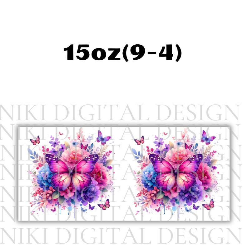 Purple Butterfly Mug Wrap 11oz & 15oz Mug Wrap Pink Butterfly Mug Wrap 3D Butterfly Coffee Mug Png Sublimation Designs Digital Download