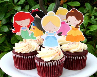 Snow White and the 7 Dwarfs Cupcake Toppers Set of 12 | Etsy