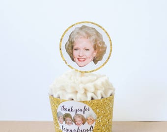 Golden Girls Party: DIY Printable Cupcake Toppers or Gift Tags (PDF)