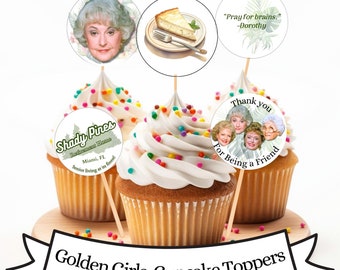 Golden Girls Party Cupcake Toppers: Printable Gift Tags (DIY)