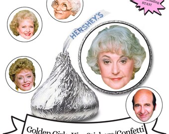 Golden Girls Hershey Kiss Stickers - Party Confetti (DIY Printable)