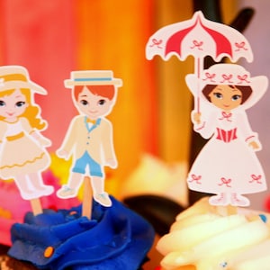 Mary Poppins Cupcake Toppers: Jolly Holiday Party Decor (DIY Printable)