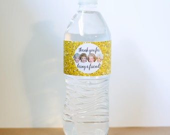 Golden Girls Party Water Bottle Wraps - Printable Birthday Decor (Digital Download)