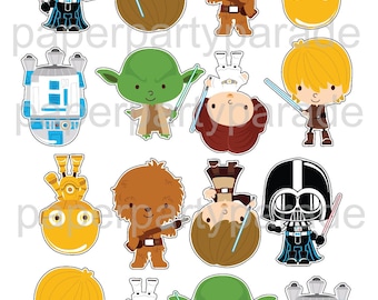 Topos de Cupcake de Star Wars: Chá de Bebê de Aniversário Faça Você Mesmo (Para Imprimir)