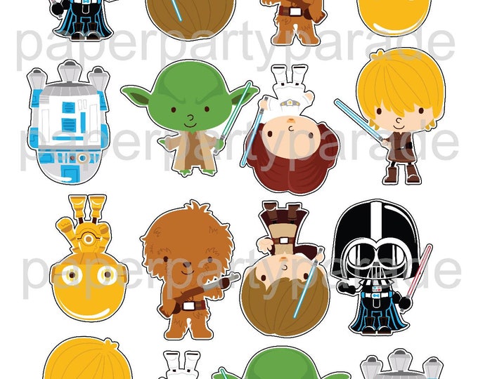 Star Wars DIY Printable Cupcake Toppers Birthday Party Baby Shower ...