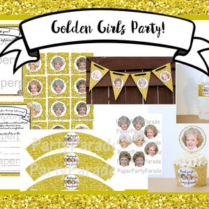 DIY Golden Girls Party  Decorations ENTIRE SET- Instant Download, digital file, printable, print at home, birthday party, retirement party